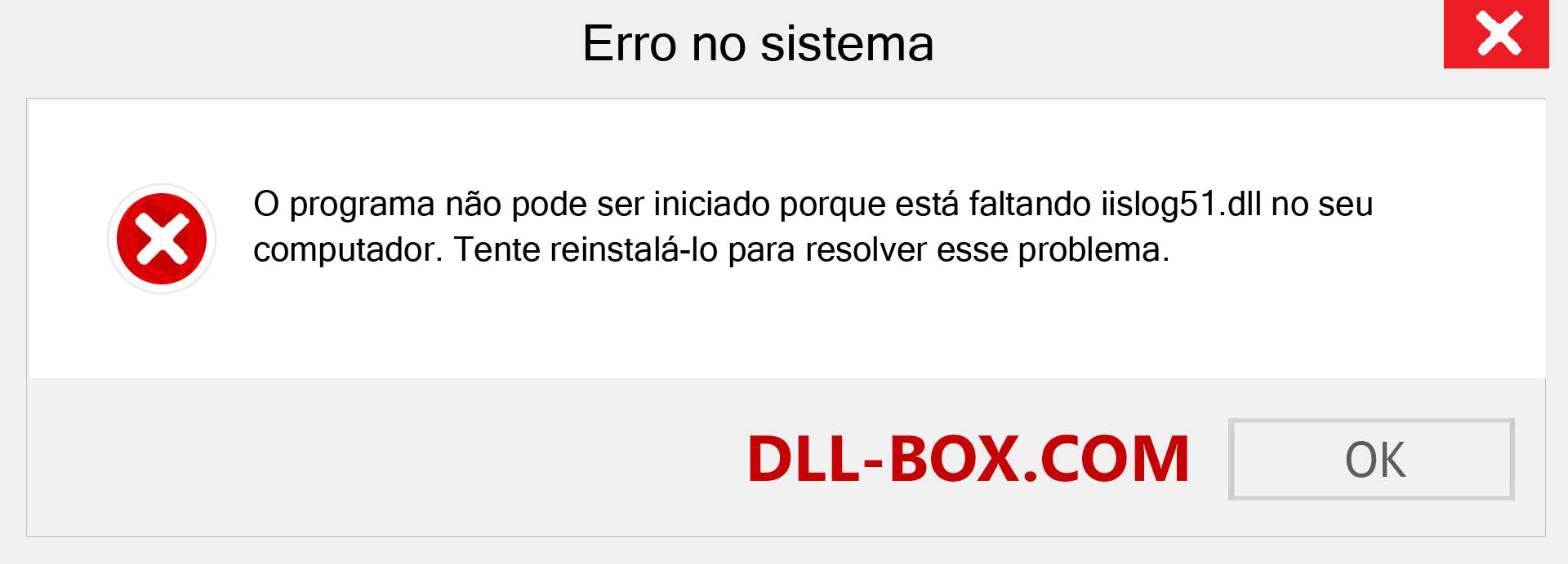 Arquivo iislog51.dll ausente ?. Download para Windows 7, 8, 10 - Correção de erro ausente iislog51 dll no Windows, fotos, imagens